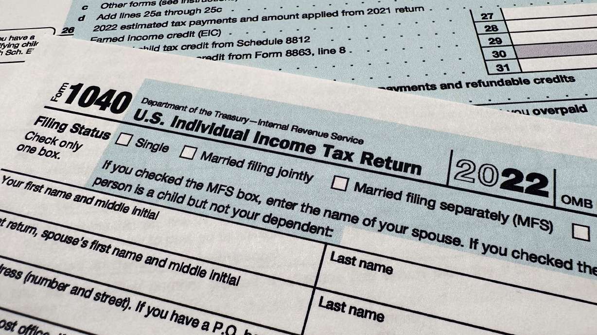 The Internal Revenue Service 1040 tax form for 2022 is seen on April 17, 2023.