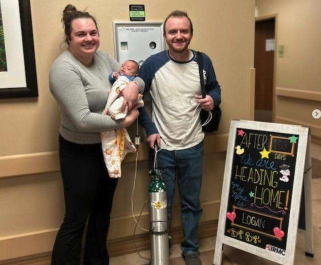 Anna and Jacob Ames took Logan home after 163 day stay in the EIRMC NICU.
