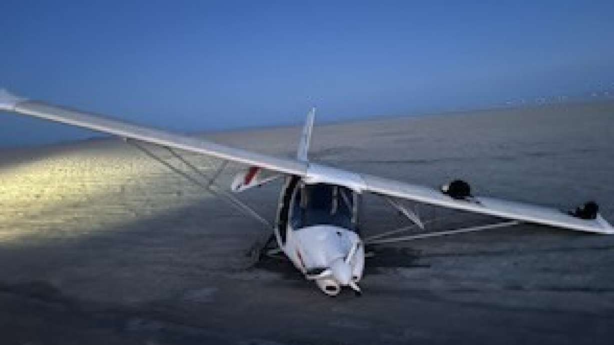 A plane took off from Wendover at 5:58 p.m. Sunday to go to the salt flats to see the sunset, but made a maneuver that caused it to lose thrust and nose dive into the salt flats and hit the ground. No injuries were reported.