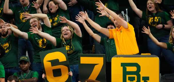The '6-7' craze is going strong at NBA and college basketball games