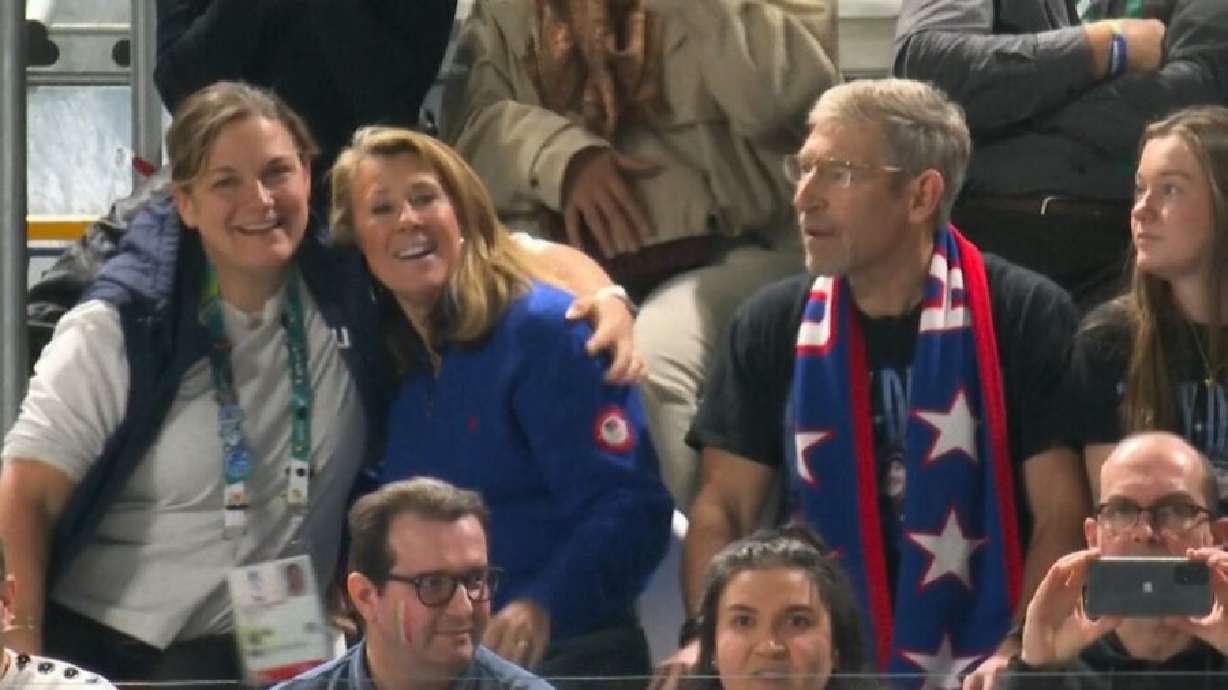 Casey Dawson's family cheers in the stands at the 2026 Winter Olympics. Dawson's mother, Tami Dawson, shared how Casey Dawson never looked back once he signed up for speedskating when he was 11.