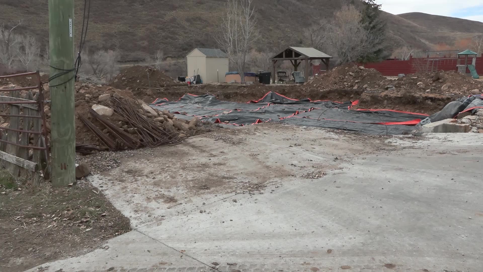 The remains of the Phelps home in Heber City, Monday. A remodel revealed black mold in many places of the home, leading to the family tearing it down.