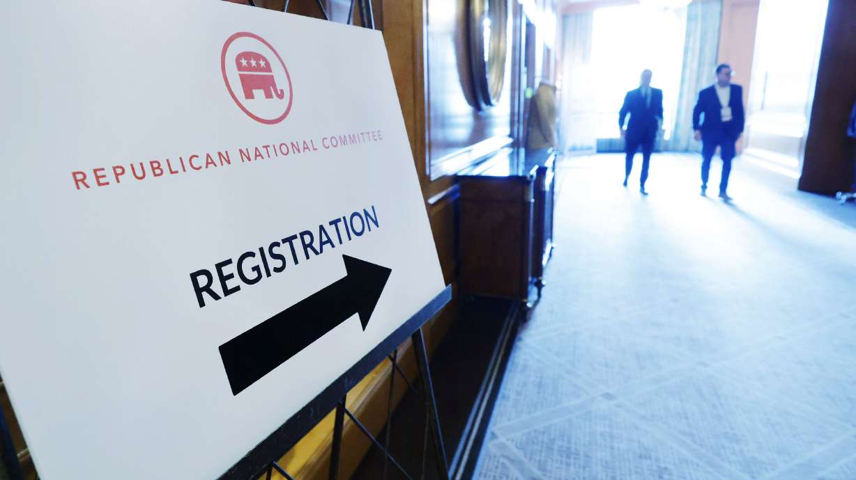 The Republican National Committee meeting in Salt Lake City, Feb. 2, 2022. The RNC is getting involved in Utah’s Proposition 4 fight, sending a text message warning about a company working to convince voters to remove their names from a ballot initiative petition.