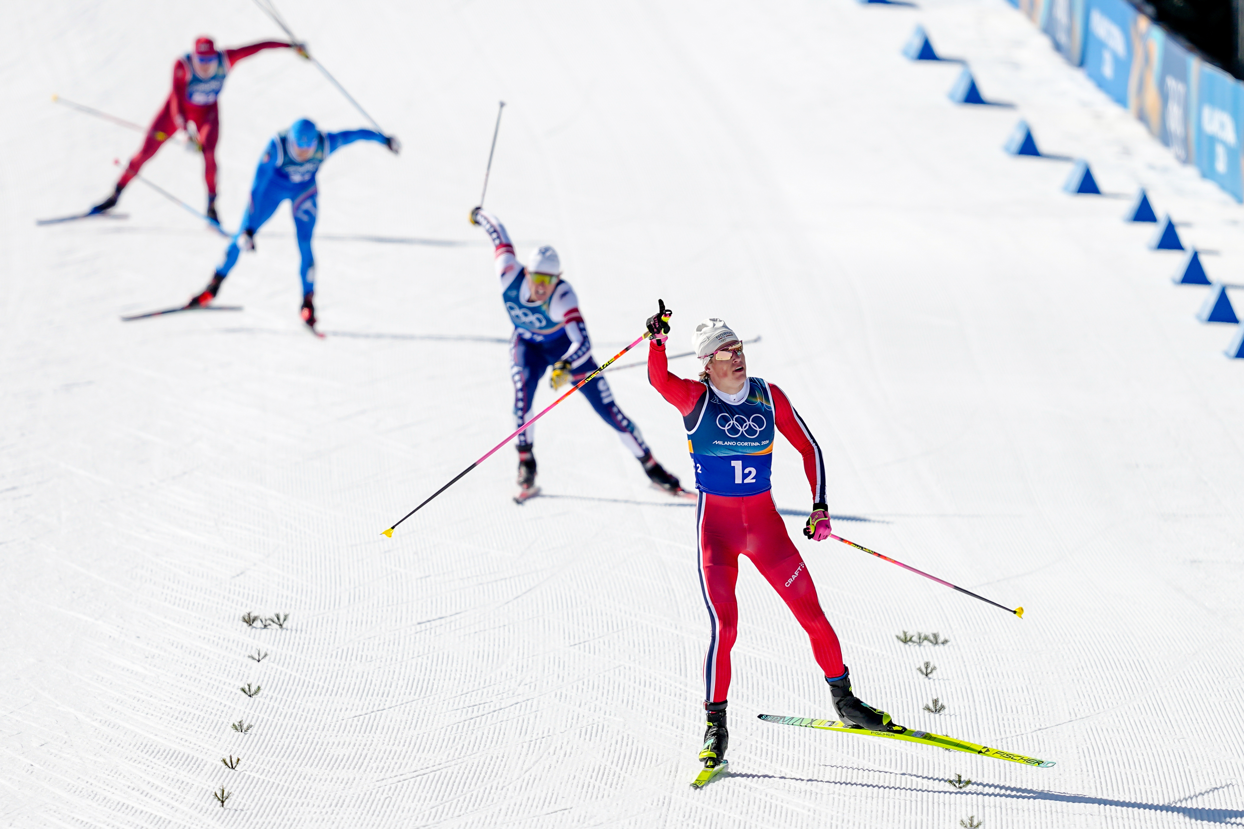 Norway's Johannes Hoesflot Klaebo wins record 10th Olympic gold with victory in men's team sprint