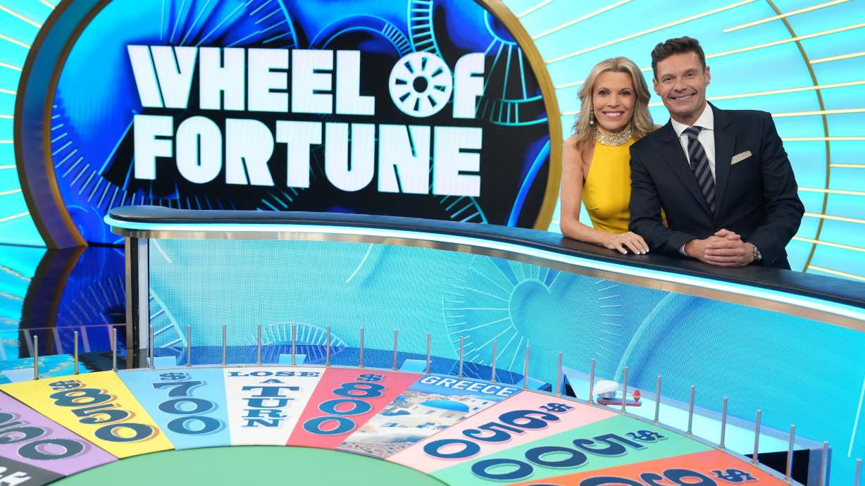 "Wheel of Fortune" cohosts Vanna White and Ryan Seacrest on the set of the show. Former Payson High School baseball coach Scott Haney participated in the show on Presidents Day weekend.