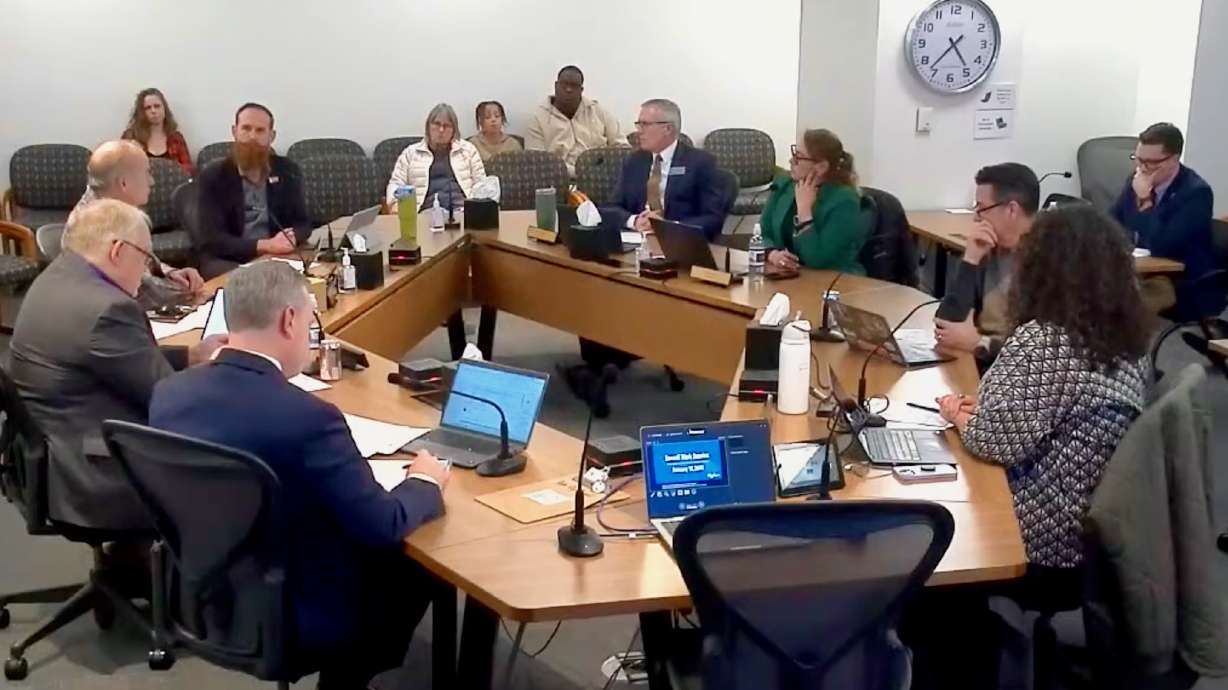 Two Ogden City Council members have paused moves to craft a measure meant to quell immigration jitters due to worries it could run afoul of a state legislative proposal. The council is pictured discussing the matter at a work session on Tuesday.