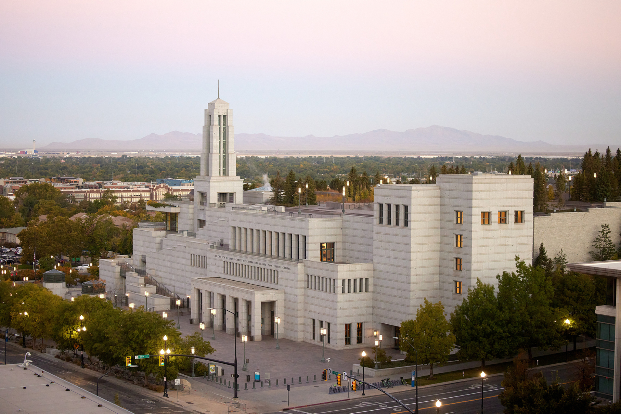 The Conference Center of The Church of Jesus Christ of Latter-day Saints in Salt Lake City. The building will be closed from March 30 through March 1, 2027, for upgrades needed in preparation for the upcoming Salt Lake Temple open house.