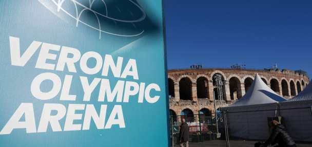 Verona prepares its ancient arena for the Olympics closing ceremony on Sunday
