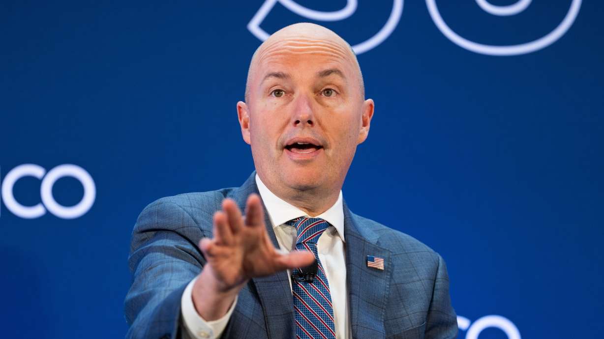 Utah Gov. Spencer Cox speaks at an event at the National Governors Association Winter Meeting, Thursday, Feb. 19, 2026, in Washington.