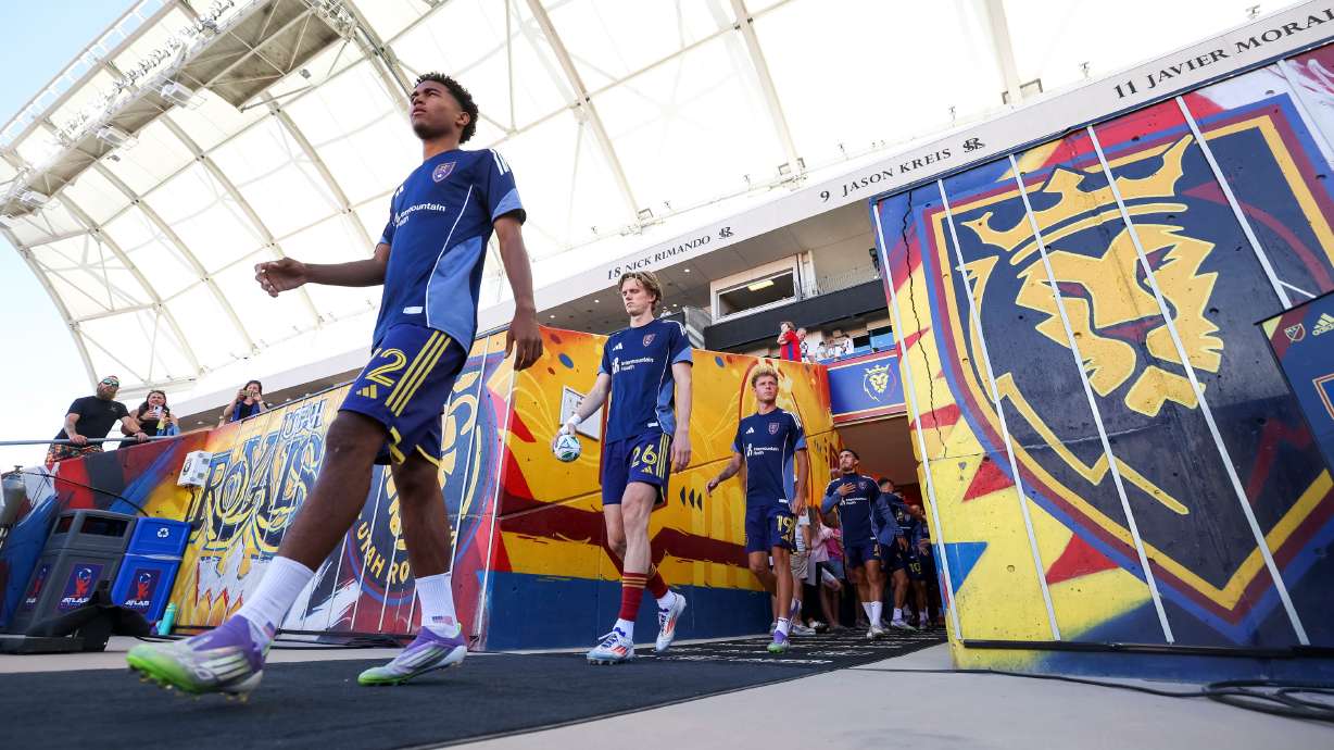 Real Salt Lake forward Zavier Gozo (72) looks on before a game against the San Jose Earthquakes at America First Field in Sandy on Saturday, July 26, 2025.
