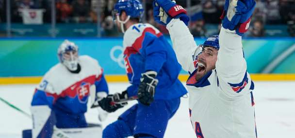 US sets up gold-medal game against Canada at the Olympics by cruising past Slovakia