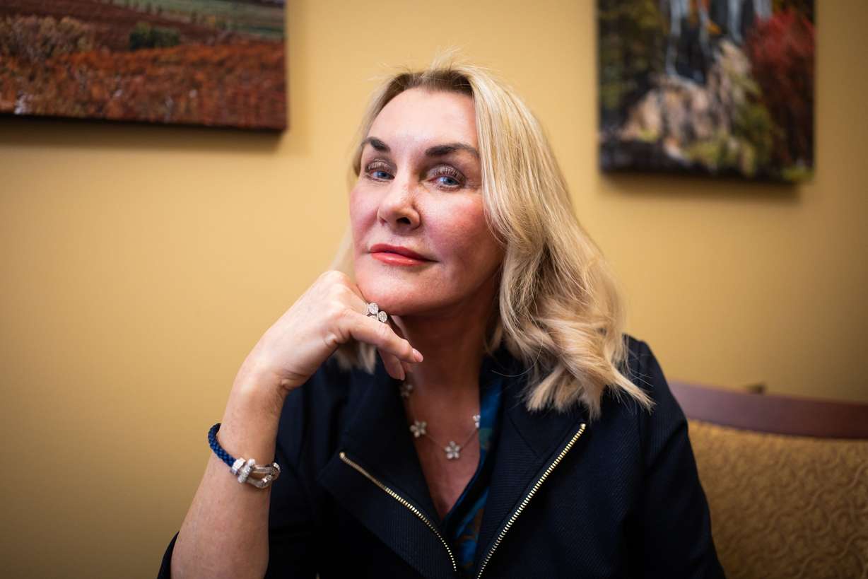 Patti Wheeler, from Florida, whose son died from a kratom overdose, poses at the Capitol in Salt Lake City on Thursday.