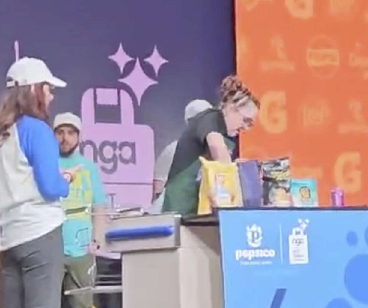 MaKenzie Wood, of Layton is pictured in a screenshot during the National Grocers Association’s Best Bagger Competition in Las Vegas on Feb. 10.