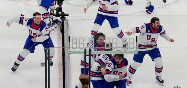 US wins men's hockey gold in the final medal event of the Winter Olympics, in photos