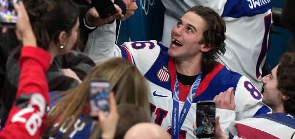 Jack Hughes lost teeth from a high-stick to the mouth before his Olympic gold-winning goal