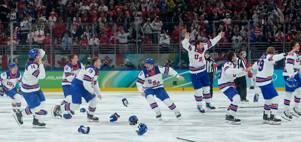 Hughes scores in overtime as US beats Canada for first men's hockey gold at the Olympics since 1980