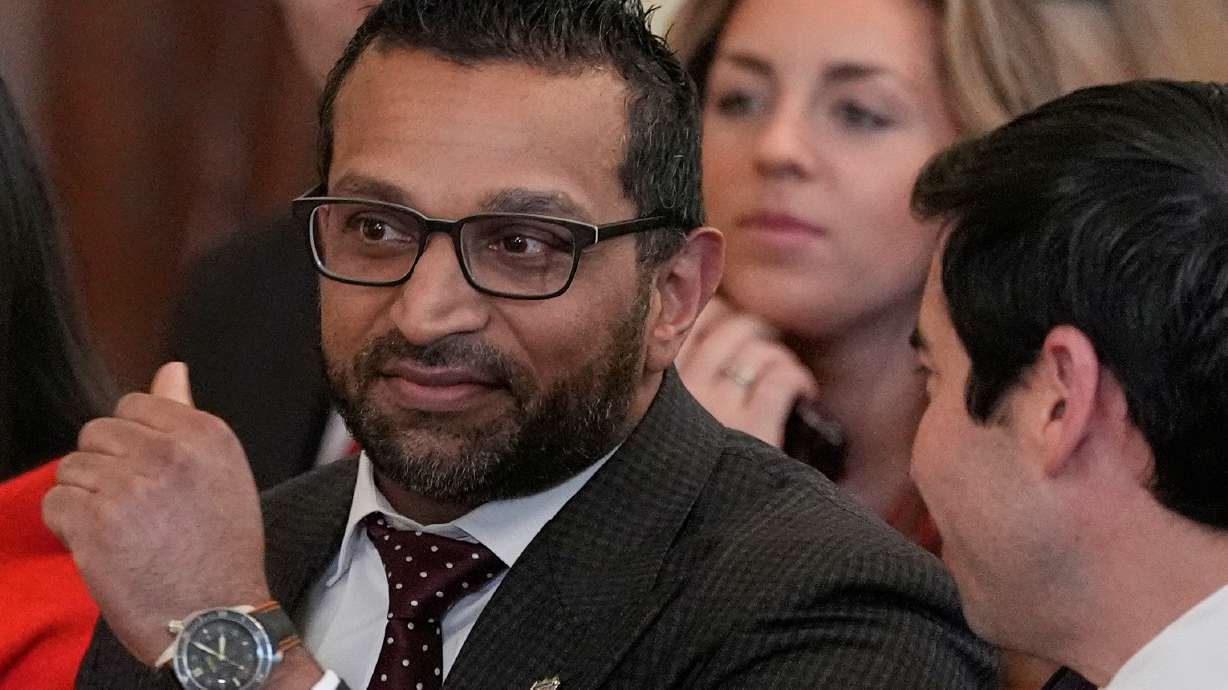 FILE - FBI director Kash Patel arrives before President Donald Trump speaks in the East Room of the White House, Jan. 15, 2026, in Washington.