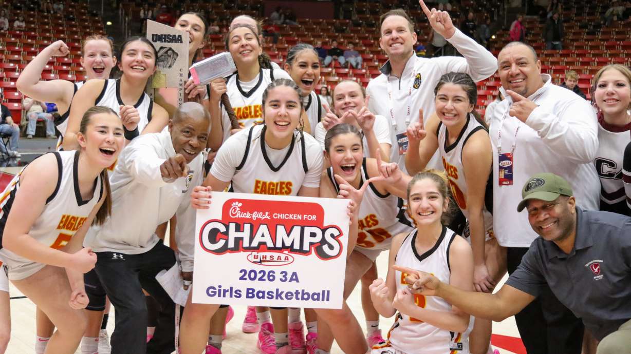 Layton Christian used a 17-3 run in the fourth quarter to rally past Morgan, 44-40 for the Eagles' first 3A girls basketball state championship Saturday at Southern Utah University.