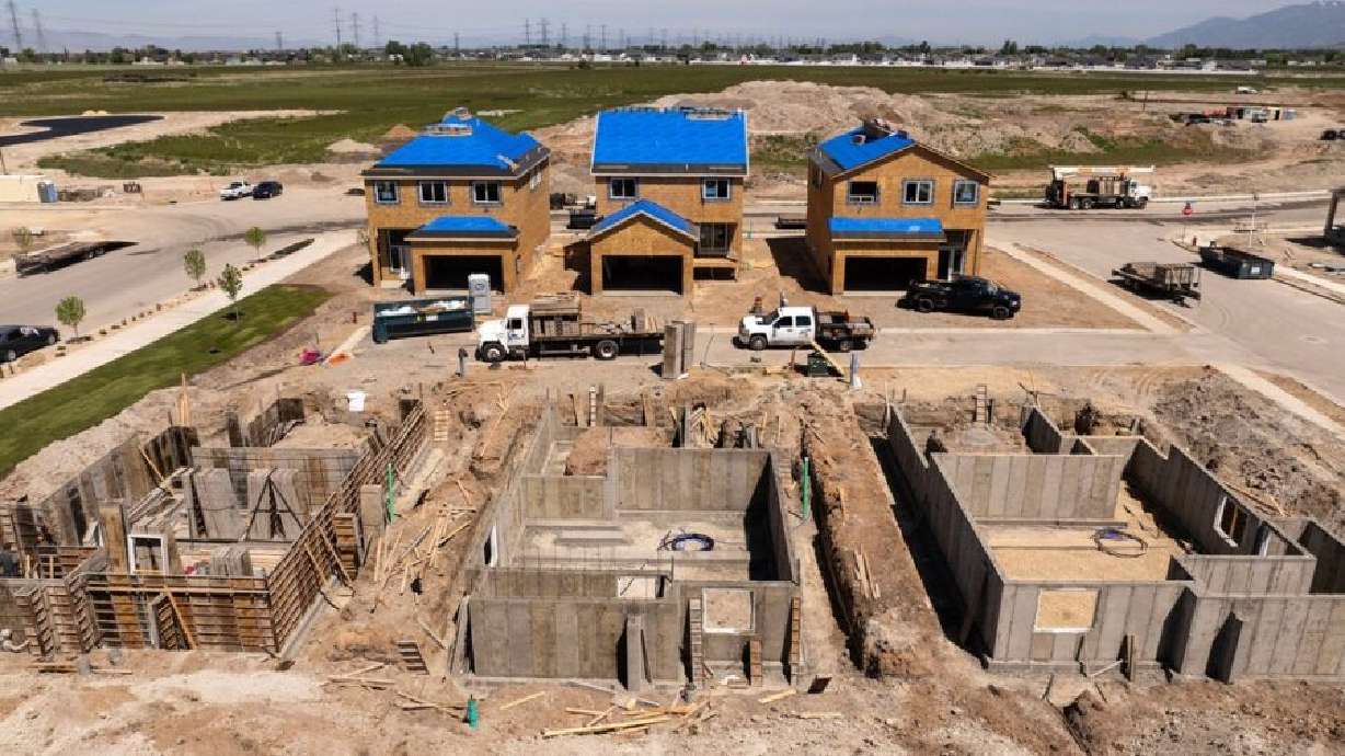 Utah zoning practices are a cause of expensive and burdensome homebuilding, argued a Republican lawmaker; however, a new bill he proposed failed to sway lawmakers during the 2026 Legislative Session. New homes in Plain City are pictured on May 22, 2025.