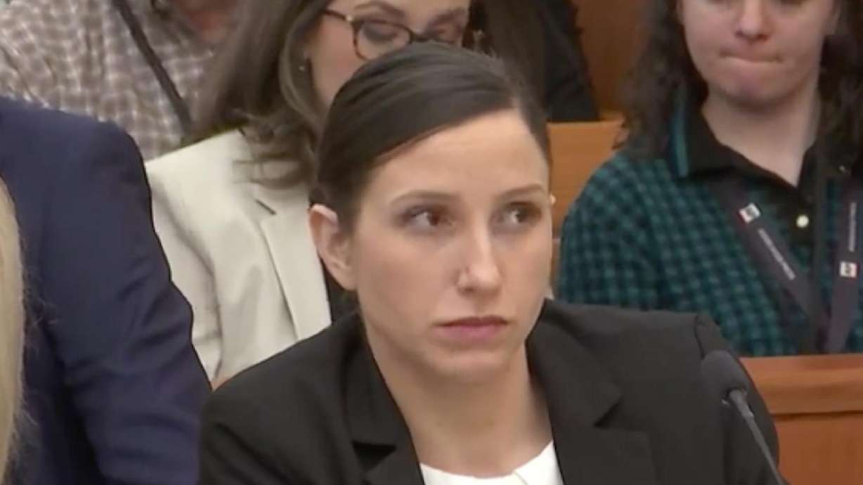 Kouri Richins appears in court in Park City for the first day of her murder trial on Feb. 23. She is returning to court on Wednesday for the eighth day of her murder trial.