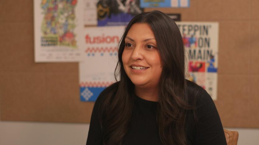 Olivas speaks inside her office about the ambassador’s program. The numbers reflect the ambassador program’s growing impact: last year alone, ambassadors assisted nearly 7,000 visitors, picked up 6,400 bags of trash and connected people to more than 14,000 resources.