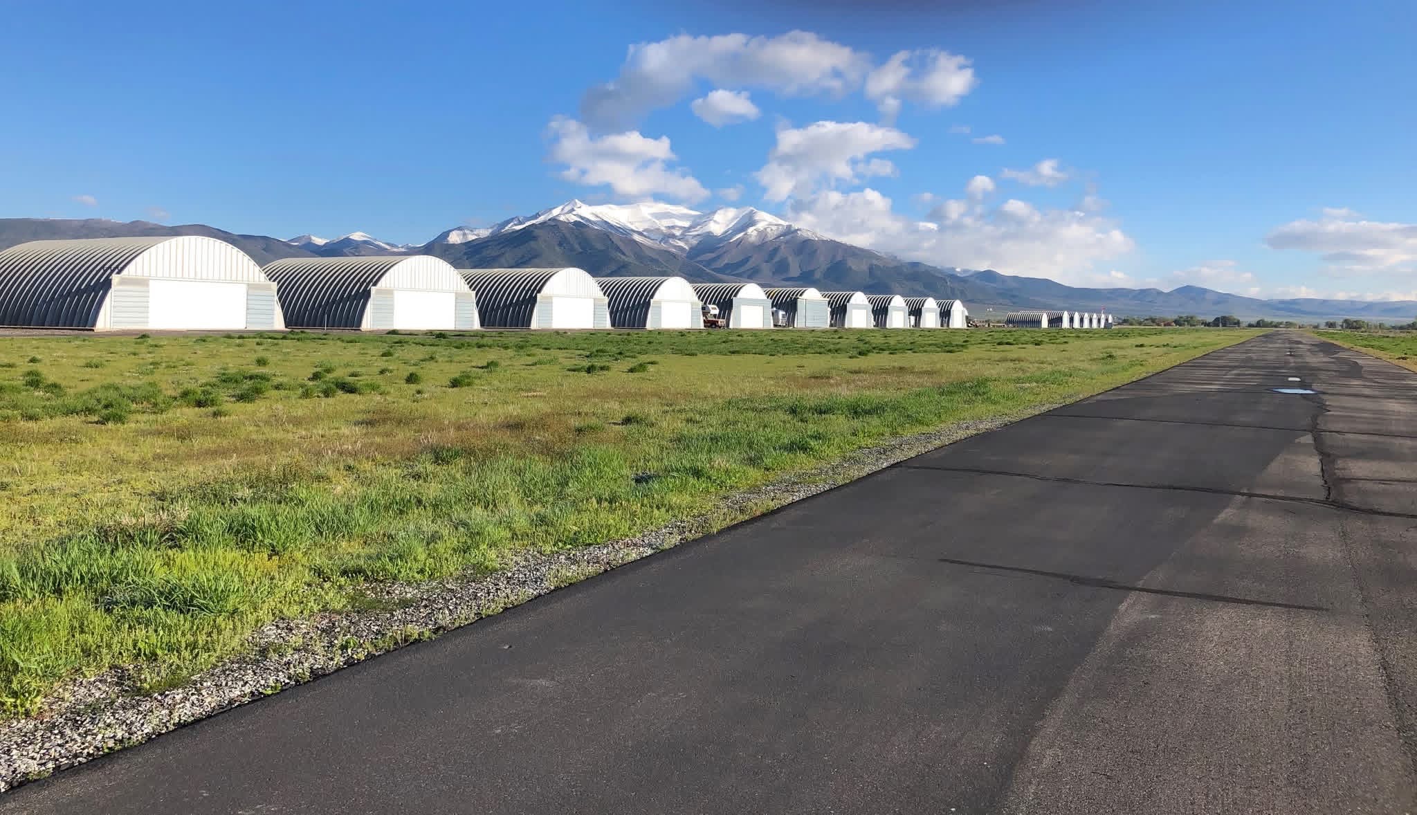 Hangars at the West Desert Airpark in Fairfield, Utah County.