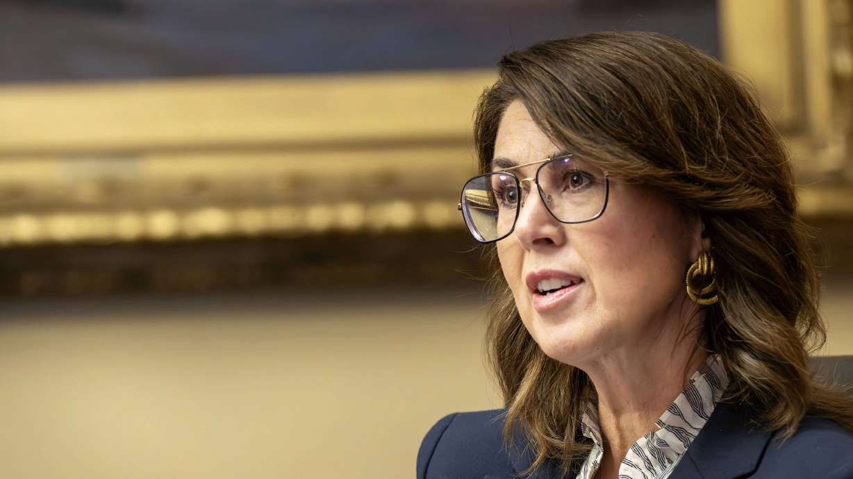 Lt. Gov. Deidre Henderson at the Capitol in Salt Lake City on Dec. 2, 2025. The U.S. Department of Justice sued Henderson on Thursday, demanding access to Utahns' private voter records.