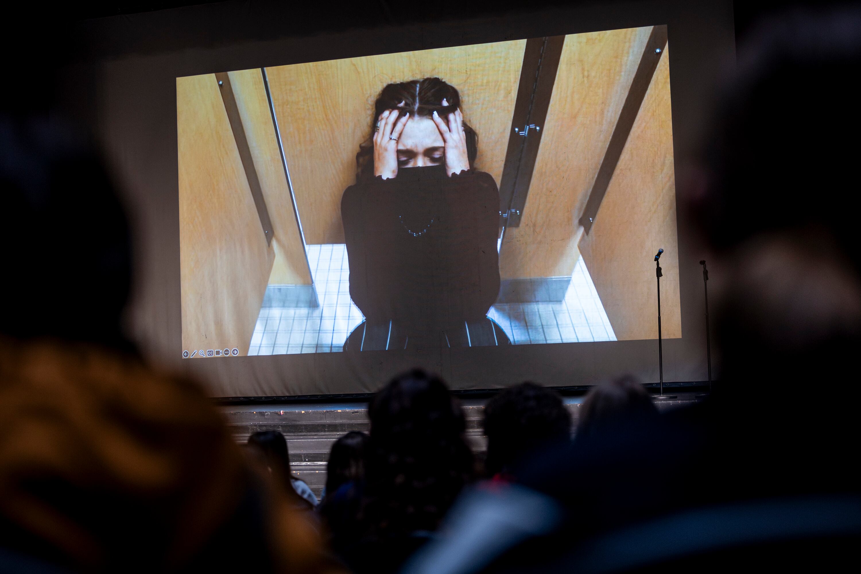 Hope Squad students watch a video about loneliness and inclusion during a conference teaching suicide prevention training held by Hope4Utah at Mountain View High School in Orem on Feb. 19. The program relies on state funding, which could face changes under a proposed legislative bill.