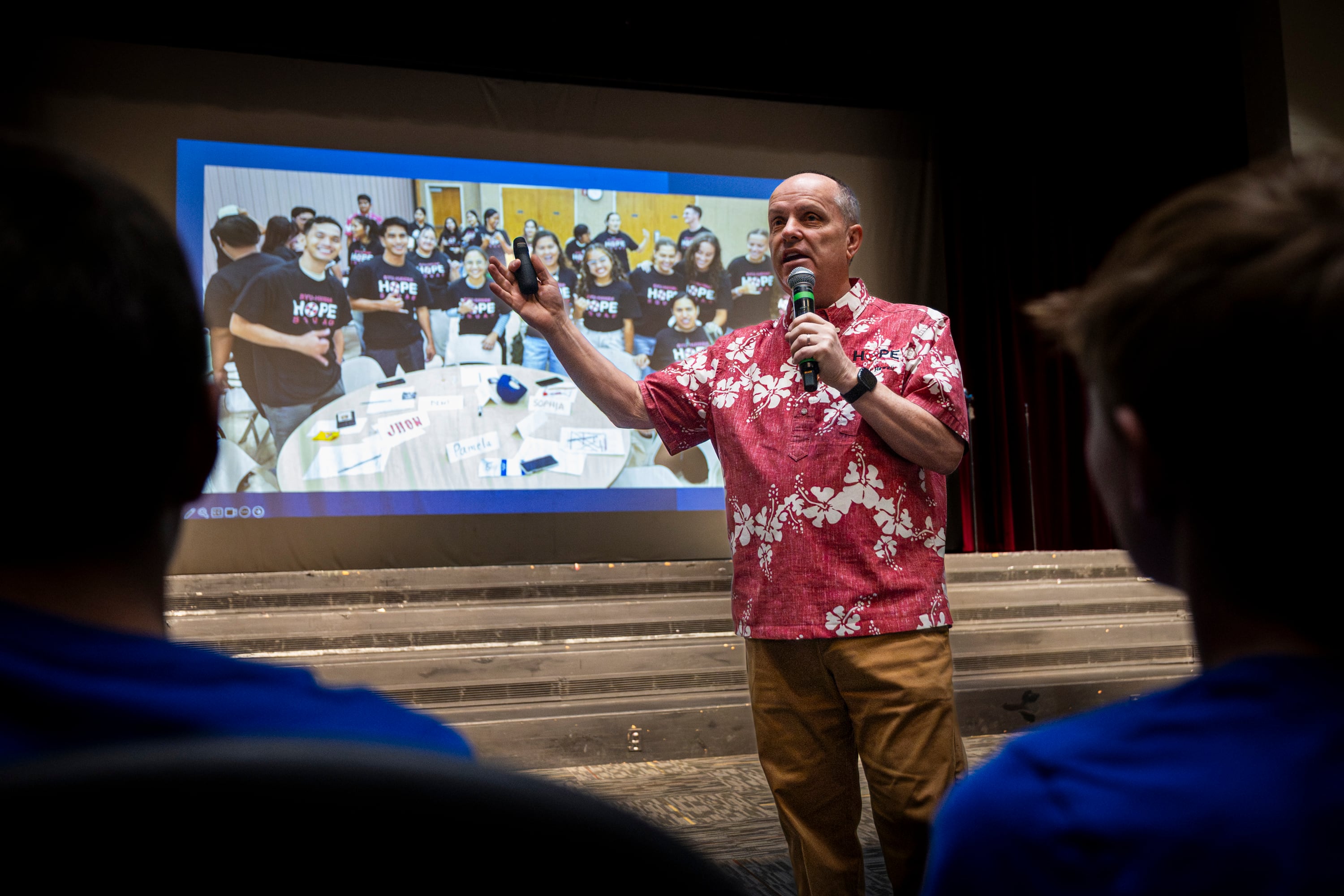 Greg Hudnall, founder of Hope4Utah and Hope Squads, speaks during a conference teaching suicide prevention training held by Hope4Utah at Mountain View High School in Orem on Feb. 19. Hudnall expressed concern on Friday over the legislative proposal to potentially reduce funding for suicide prevention programs in schools.