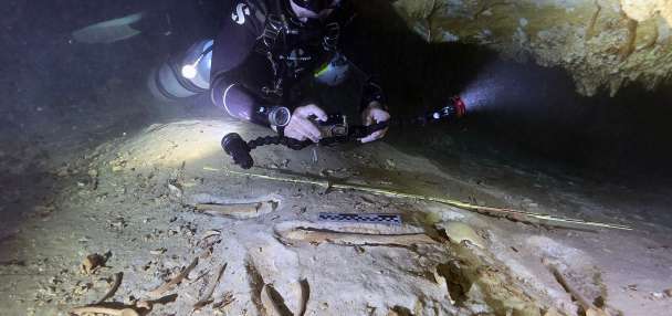 A prehistoric skeleton found deep in a flooded Mexican cave was likely placed there in a ritual