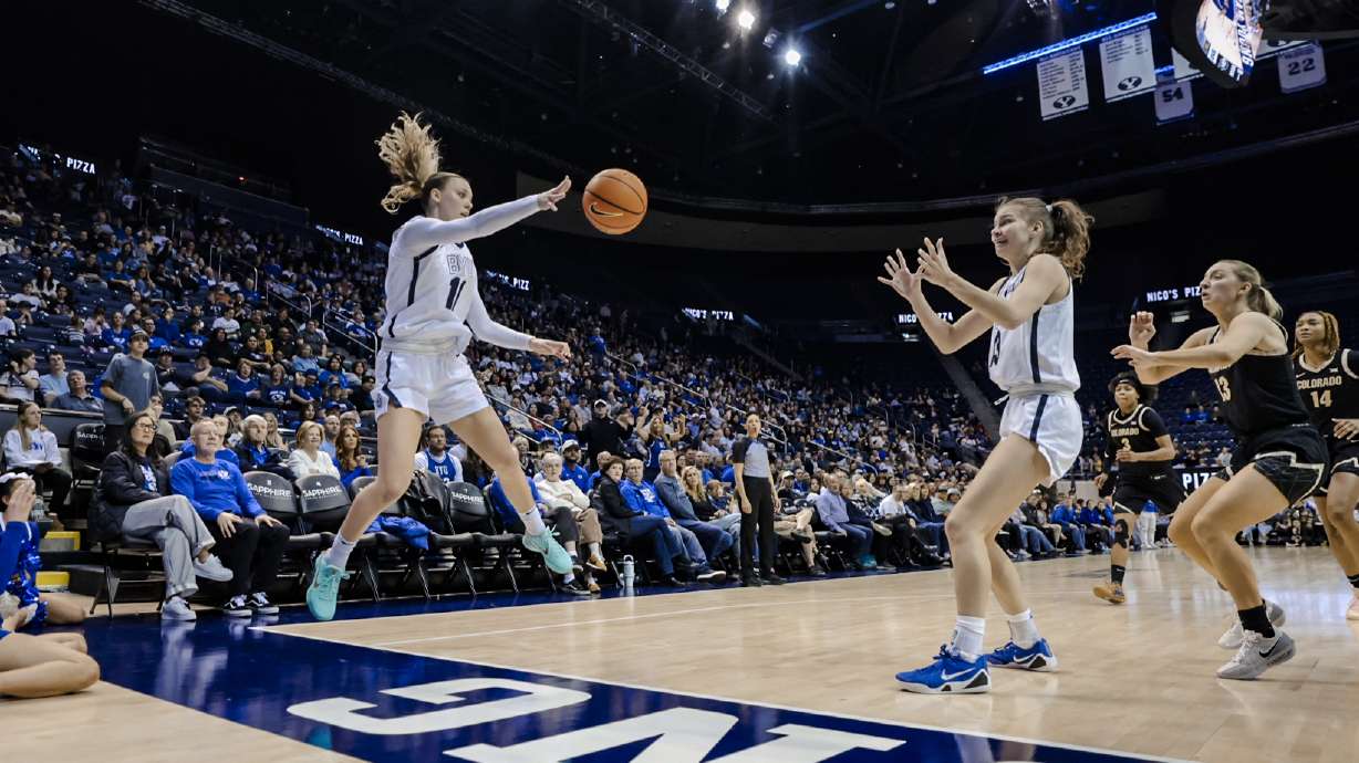 Delaney Gibb erupted for 26 points, six rebounds and seven assists, and the Cougars used a 27-6 fourth-quarter finish to rally past Colorado 75-62 in the regular-season home finale in the Marriott Center.