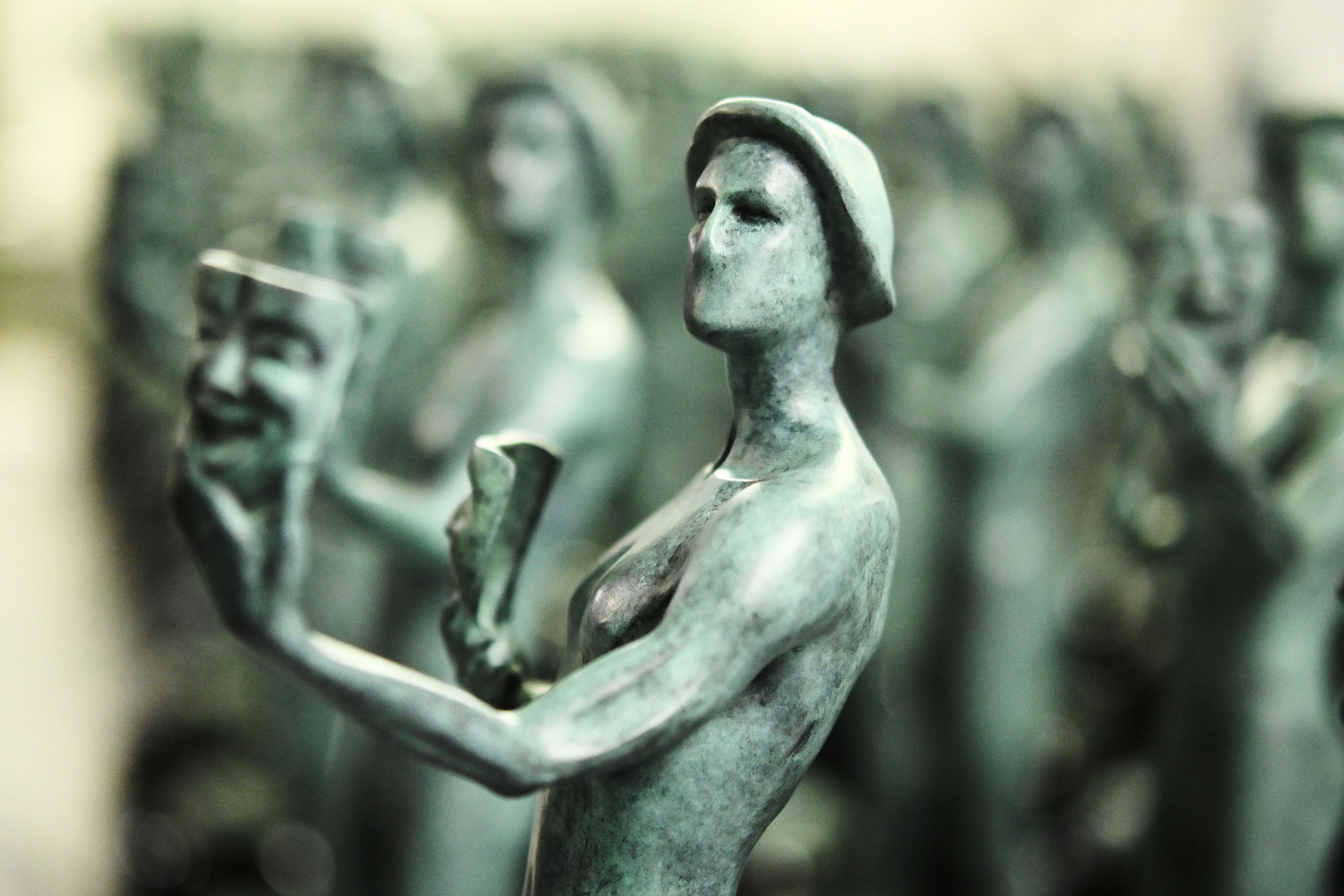 The Actor statuette is on display at the 32nd Actor Awards Statuette Pouring at American Fine Arts Foundry on Sunday in Los Angeles, California.