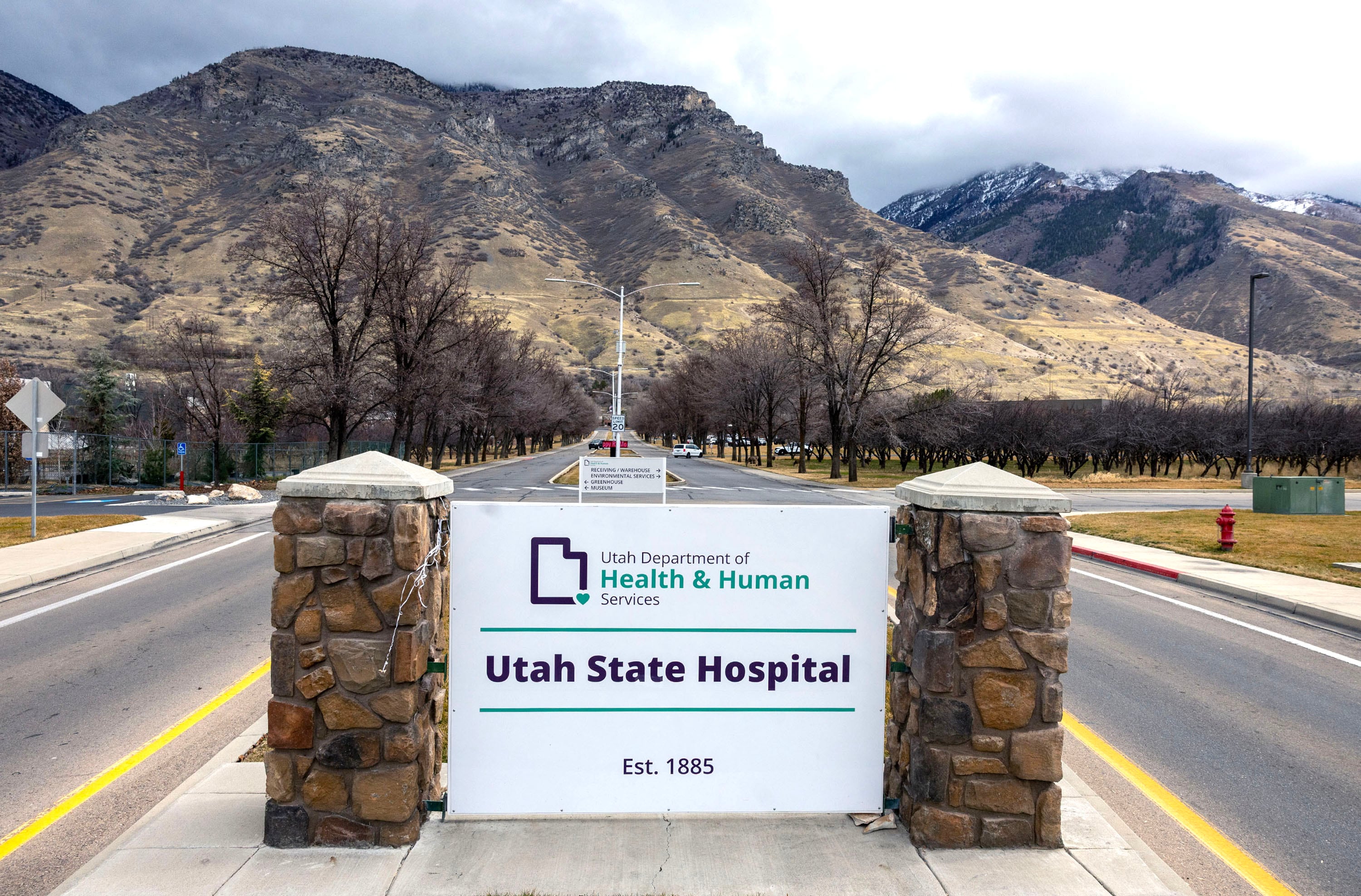 The entrance to the Utah State Hospital in Provo is pictured on Feb. 17, 2026.
