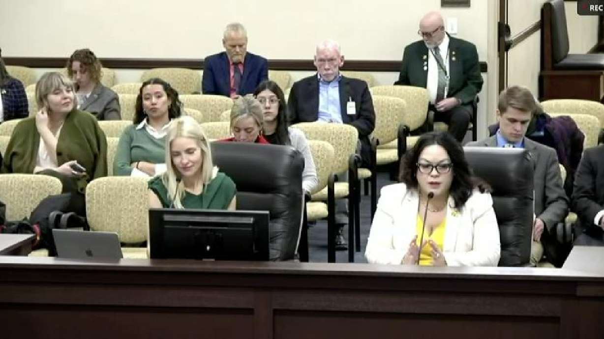 Sen. Luz Escamilla presents SB214, a bill to increase the number of children child care providers can take care of, in a Feb. 24 committee meeting at the state Capitol in Salt Lake City.