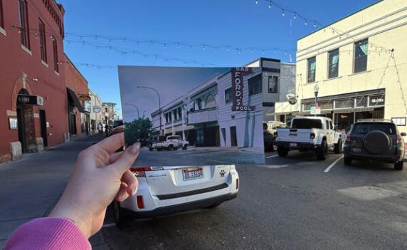 This photo shows A Street, focusing on Ford’s Bar in 1992. Ford’s Bar is still there today.