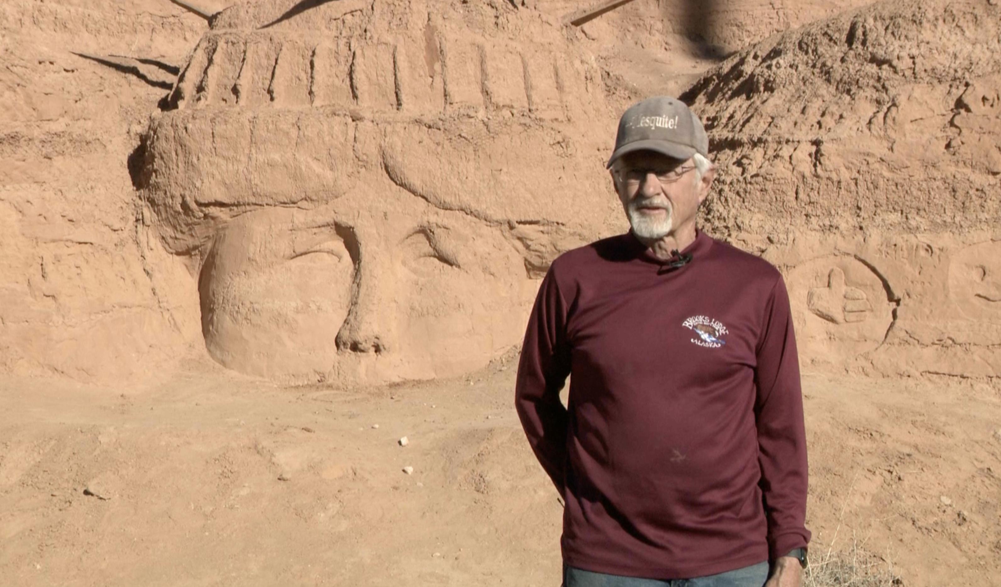 80-year-old Mesquite man, former Olympian, creates sandstone art for thousands to see