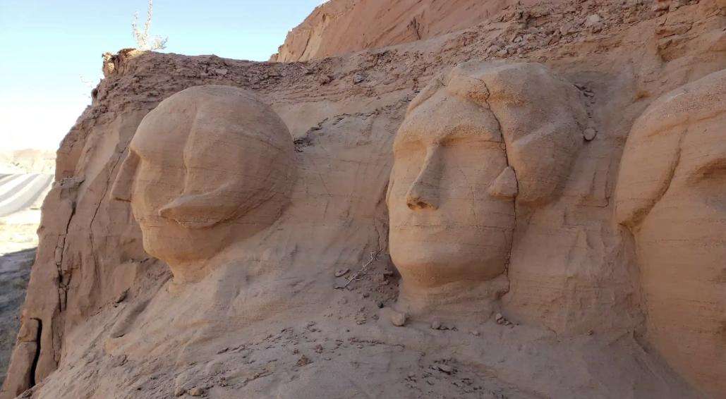 Pete Karns of Mesquite has been creating sculptures in sandstone for thousands to see, including the popular "Little Mt. Rushmore."