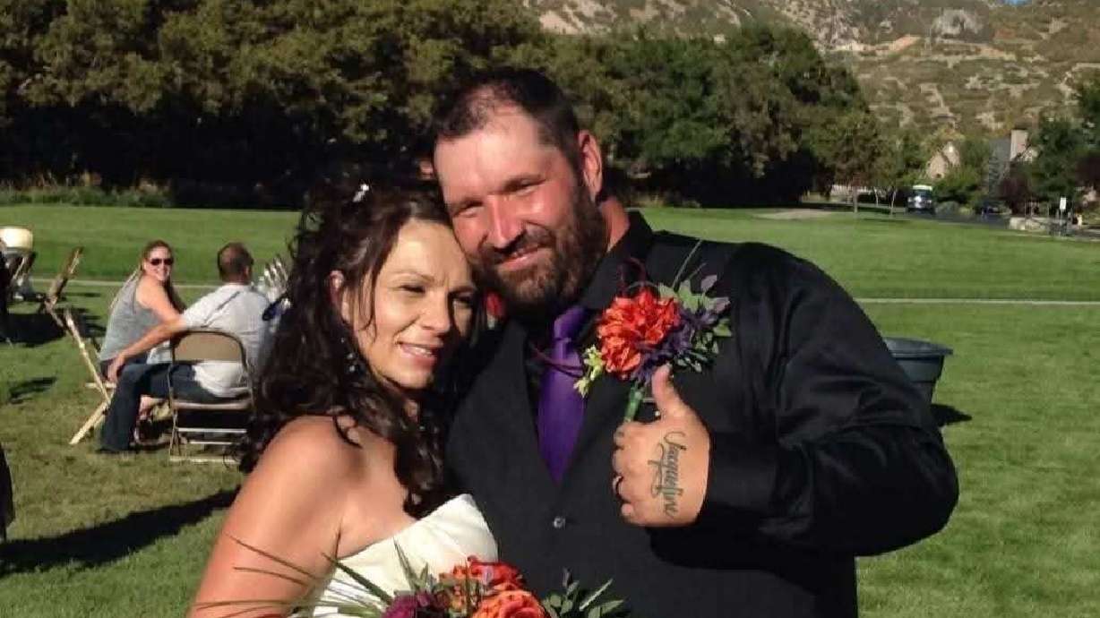 Erin and Shae Bingham in an undated photo. The widower is mourning the loss of his wife who was killed in a fatal crash Sunday in South Salt Lake.