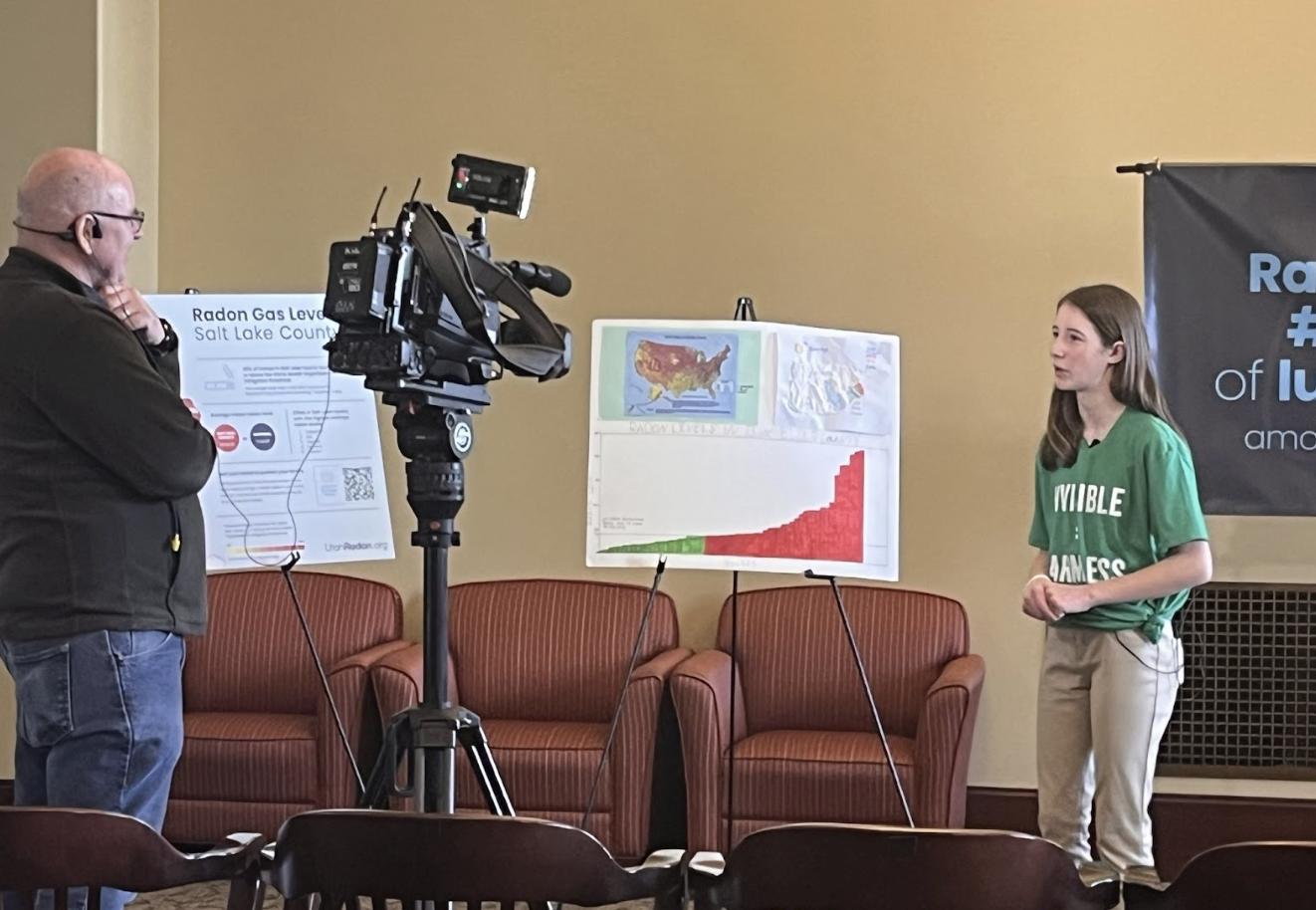 Shelby Prince, a student from Promontory School of Expeditionary Learning, is interviewed by KSL.