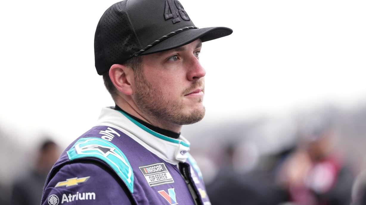 FILE - Alex Bowman looks on prior to NASCAR's The Clash preseason auto race, Feb. 4, 2026, in Winston-Salem, N.C.