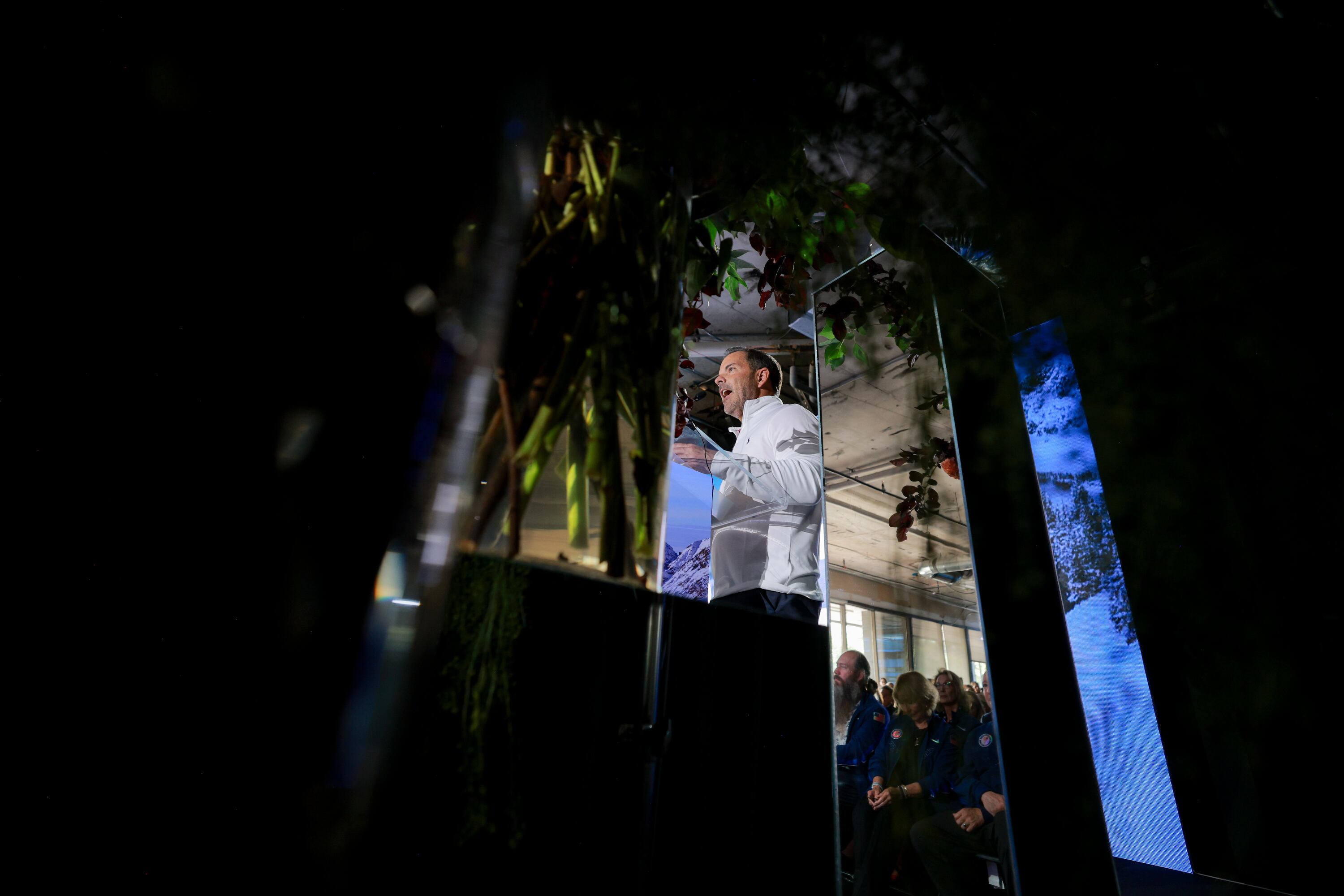 Brad Wilson, CEO and vice chair for the Salt Lake City-Utah Committee for the Games, speaks during the Podium34 press conference at the City Centre Building in Salt Lake City on Monday, Sept. 8, 2025.
