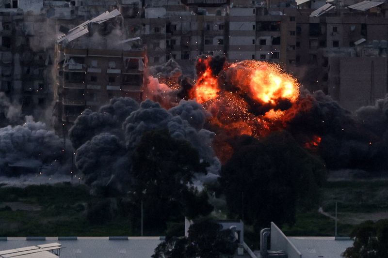 An explosion on Beirut's southern suburbs after an Israeli strike, following an escalation between Hezbollah and Israel amid the U.S.-Israeli conflict with Iran, Lebanon, Friday. Israel is continuing its campaign to root out Hezbollah in Lebanon.