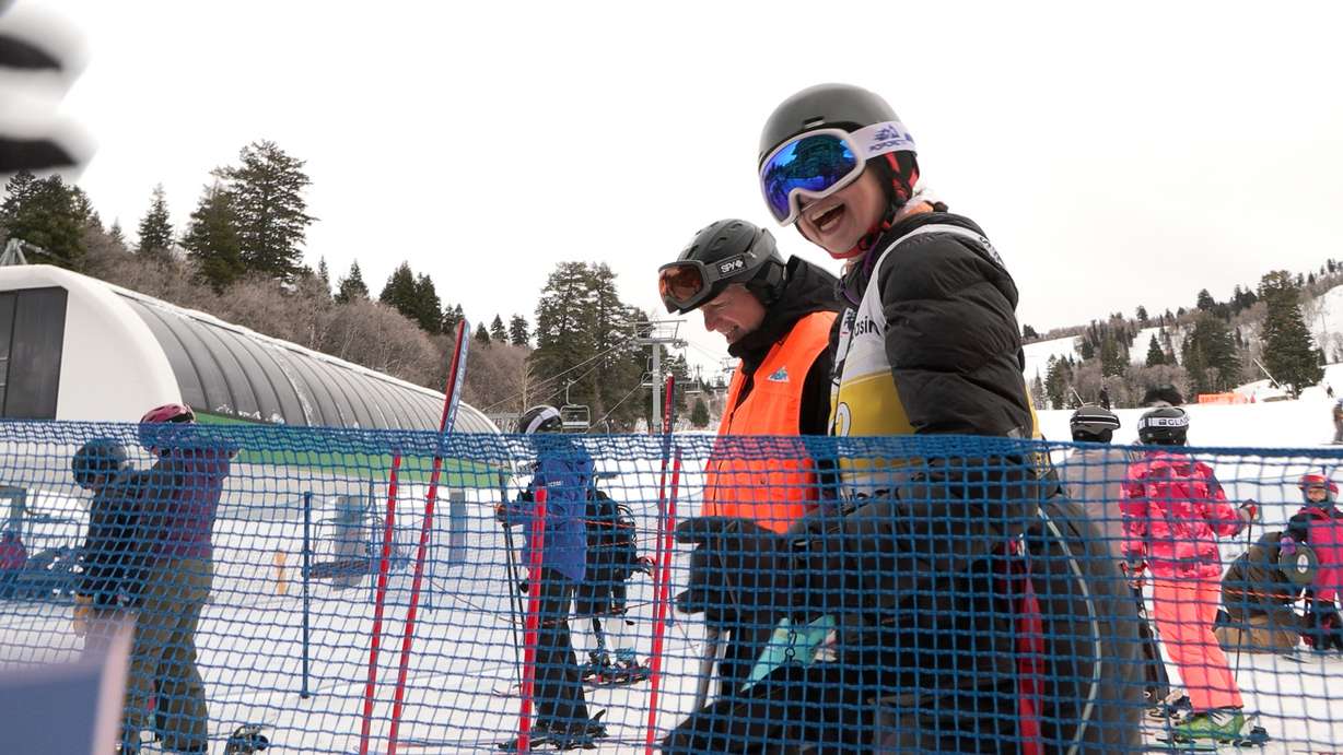 Alicia Wilson at Snowbasin's adaptive ski day, Friday. Wilson said skiing has changed her life.