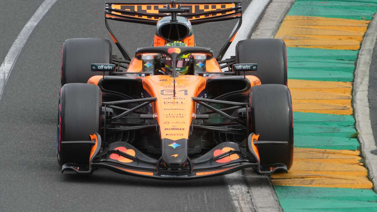 McLaren driver Oscar Piastri of Australia steers his car during the qualifying session for the Australian Formula One Grand Prix at Albert Park, in Melbourne, Australia, Saturday, March 7, 2026.