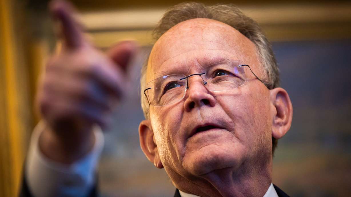 Senate President Stuart Adams, R-Layton, speaks during media availability with the Senate at the Capitol in Salt Lake City on Friday. Adams said on Monday that HB212 didn't pass because time ran out on the session before the vote concluded.