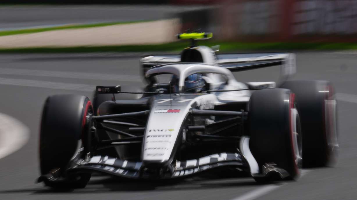 Cadillac driver Valtteri Bottas of Finland steers his car during the third practice session for the Australian Formula One Grand Prix at Albert Park, in Melbourne, Australia, Saturday, March 7, 2026.