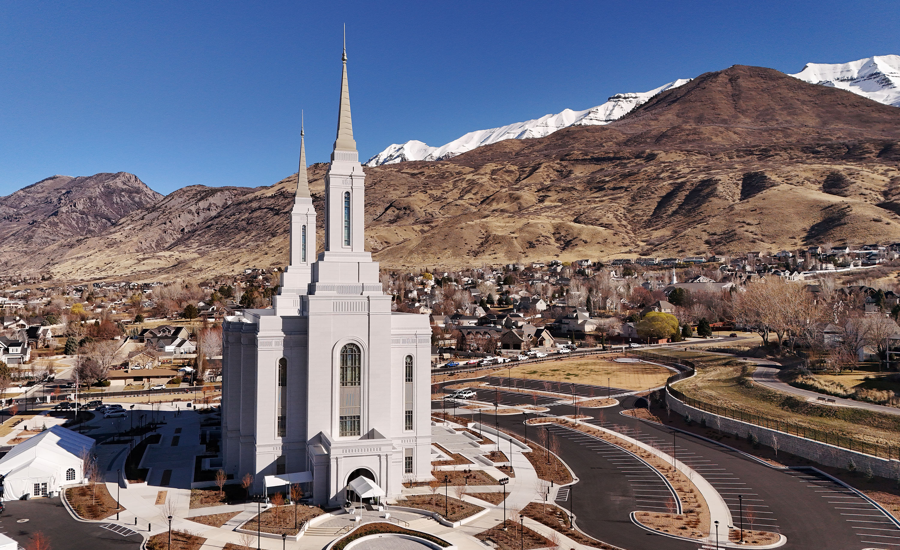 The Lindon Utah Temple during media briefing and tour on Monday.