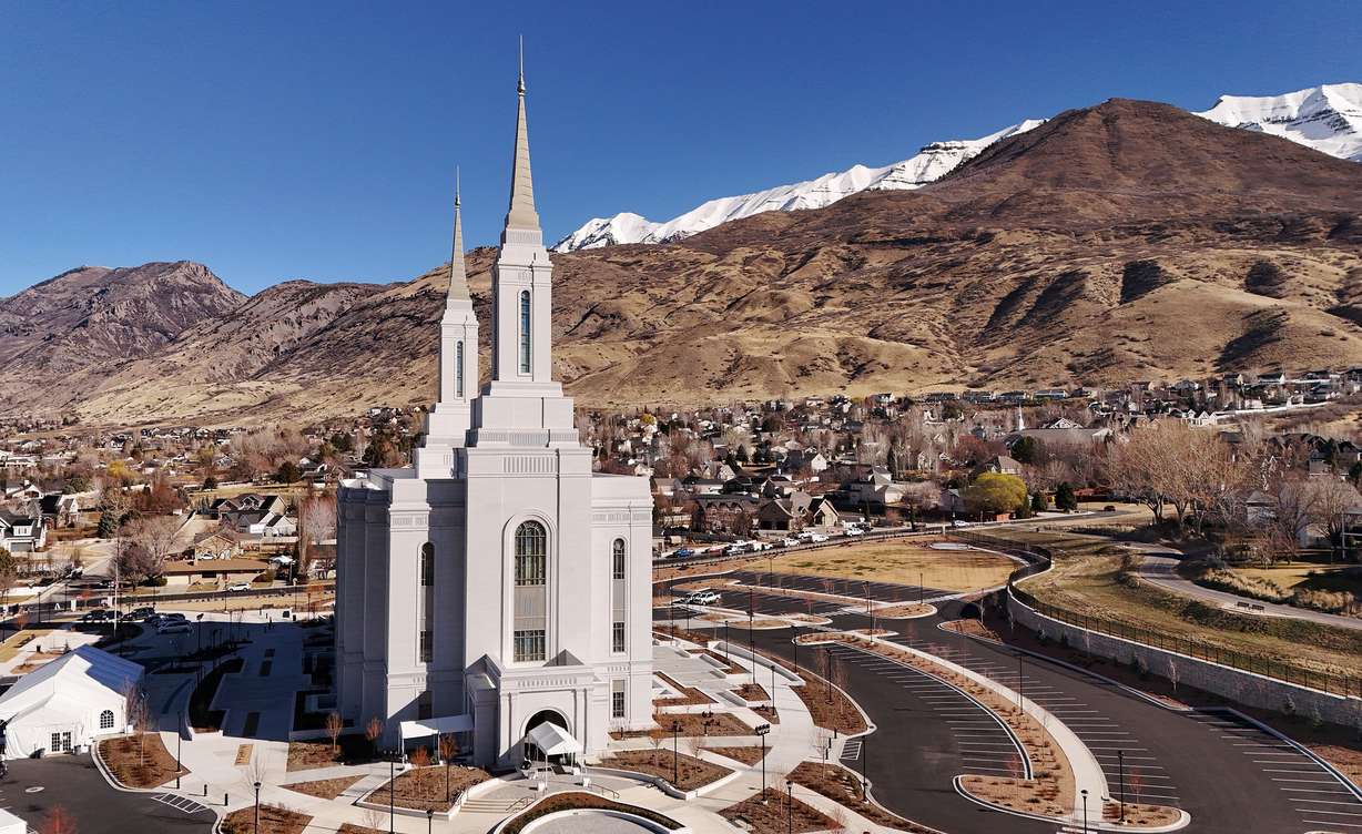 The Lindon Utah Temple during media briefing and tour on Monday.