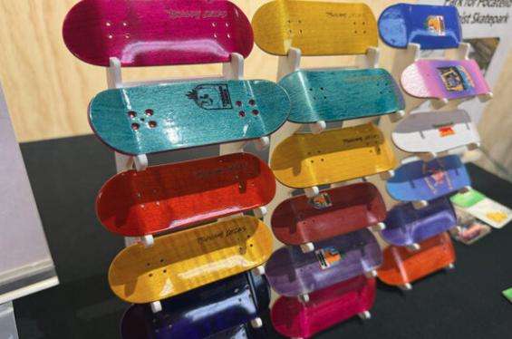 Fingerboards Tsunami Decks on display |