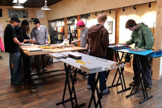 People attending the fingerboard meet up "Saturday Sesh."